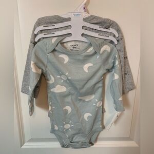 Carter's Light Blue and White Celestial Bodysuit
